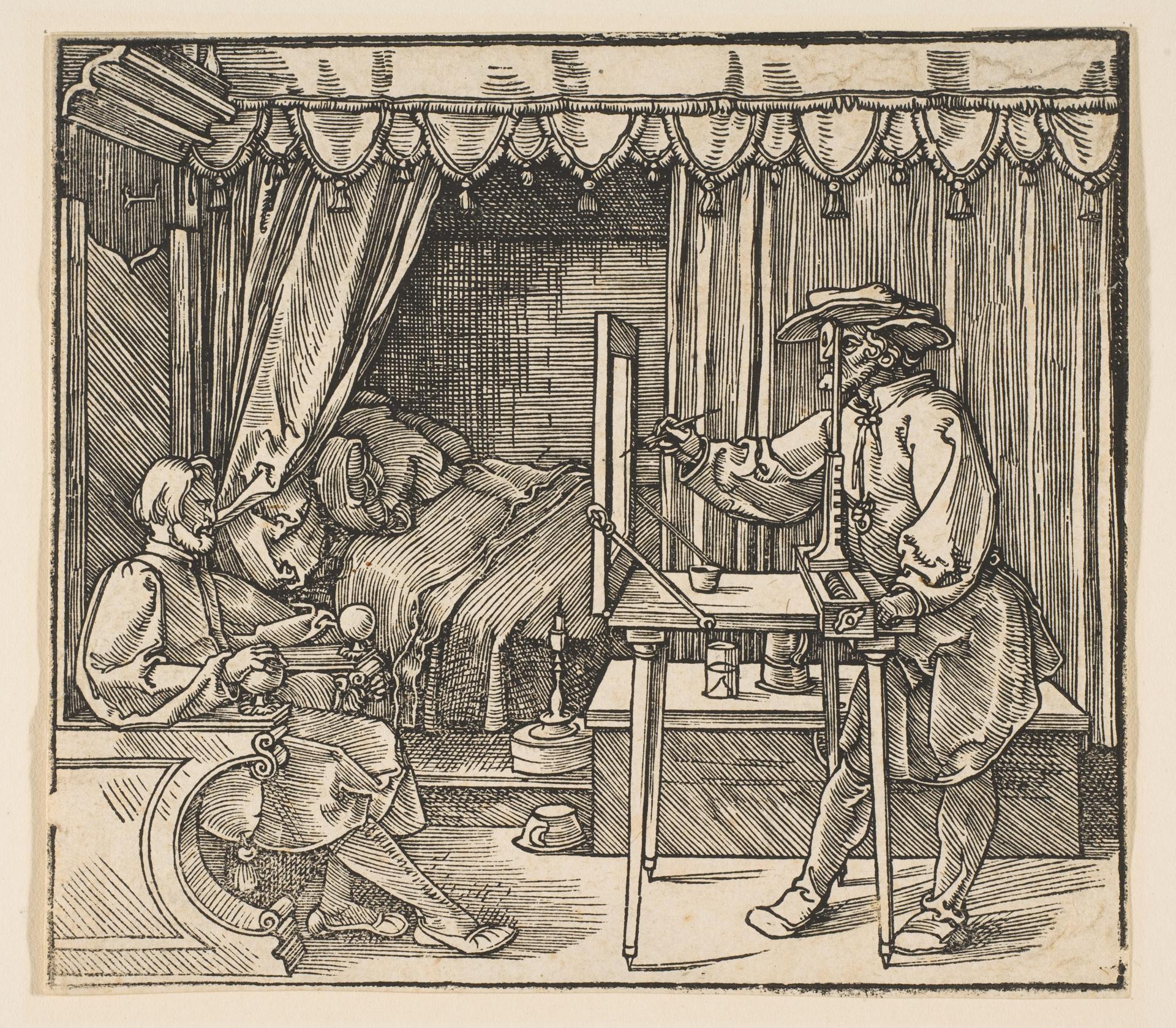 Albrecht Dürer — Künstler zeichnet ein Porträt eines Mannes