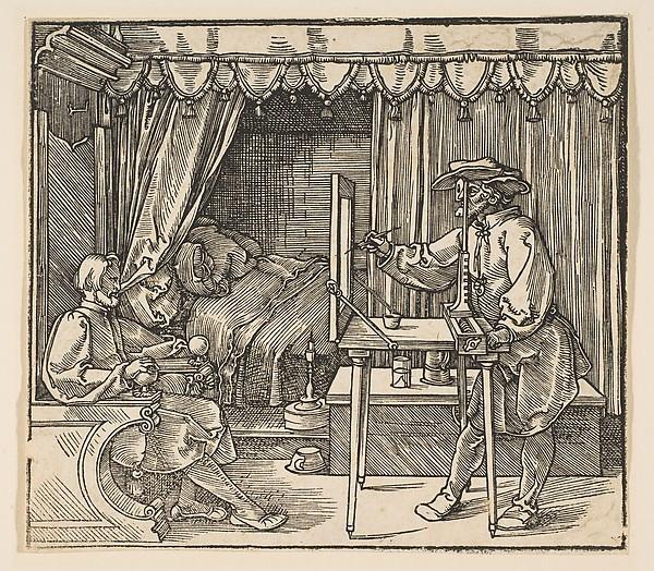 Albrecht Dürer — Künstler zeichnet ein Porträt eines Mannes