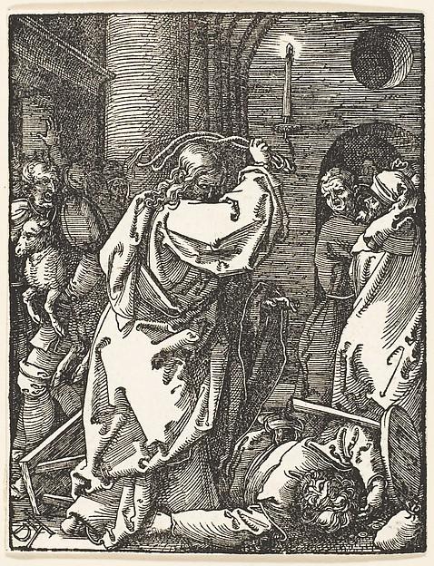 Albrecht Dürer — Christus vertreibt die Geldwechsler, aus der 'Kleinen Passion'