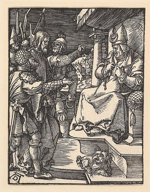 Albrecht Dürer — Christus vor Kaiphas, aus der Kleinen Passion