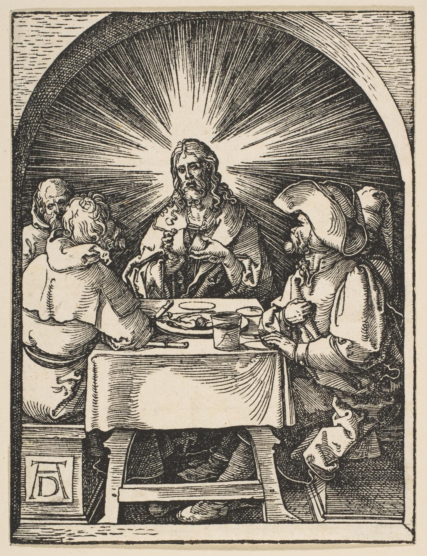 Albrecht Dürer — Christus in Emmaus, aus 'Die Kleine Passion'