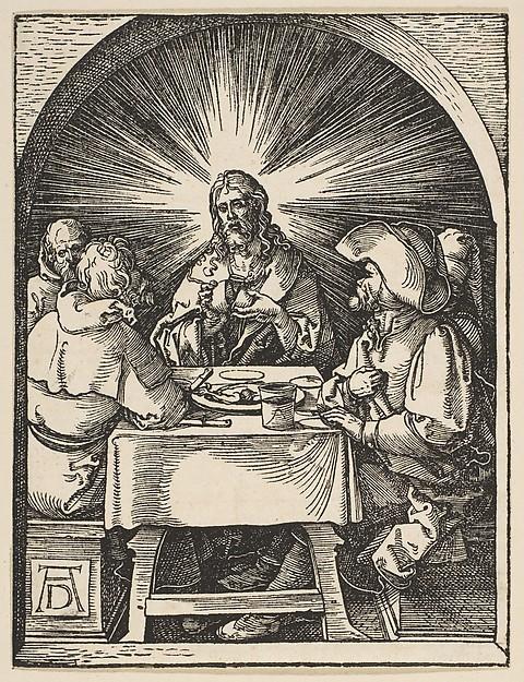 Albrecht Dürer — Christus in Emmaus, aus 'Die Kleine Passion'