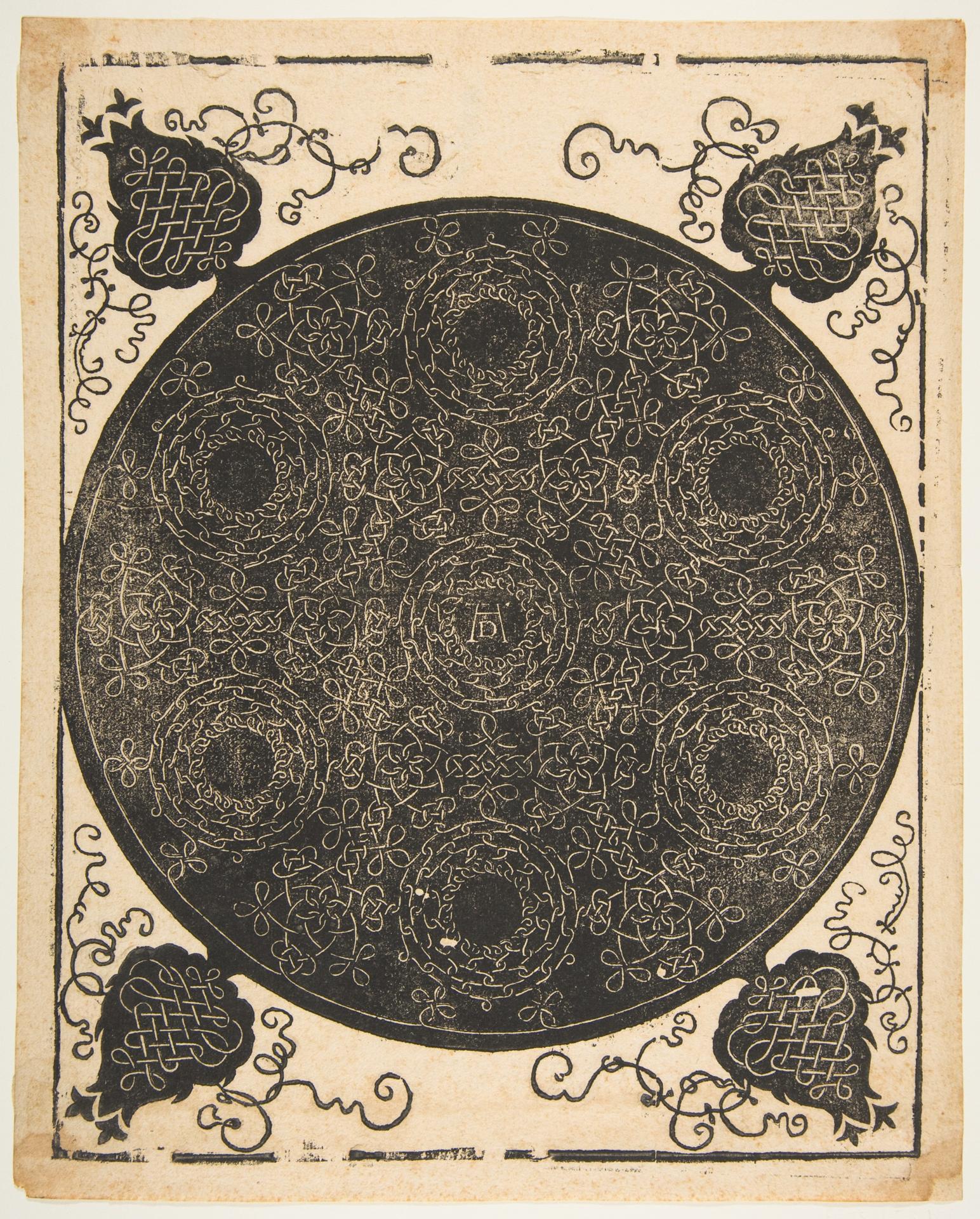 Albrecht Dürer — Stickmustervorlage mit sieben Kränzen und vier Eckstücken