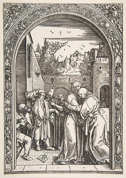 Albrecht Dürer — Joachim und Anna an der Goldenen Pforte, aus der Serie 'Das Leben der Maria'