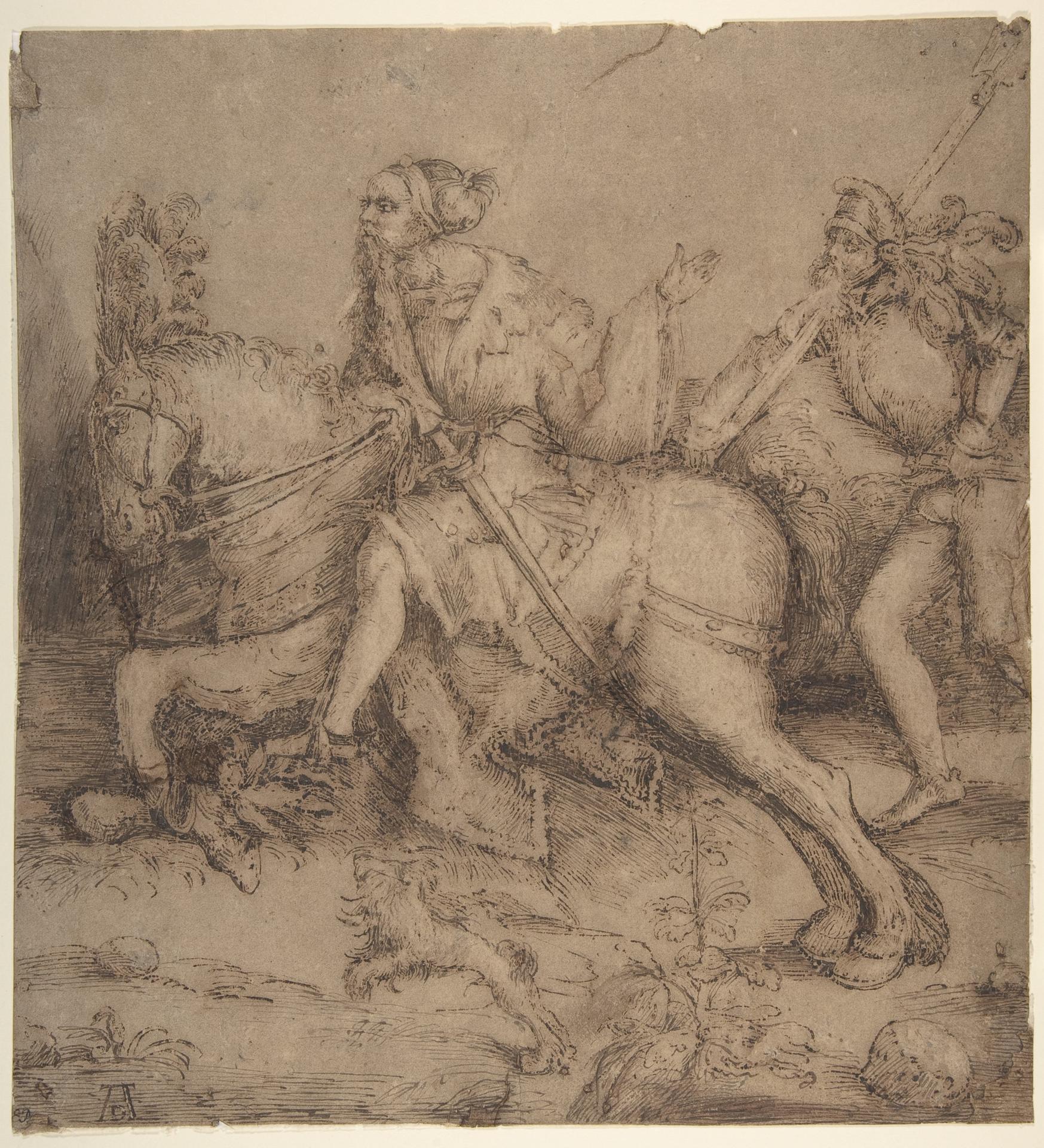 Albrecht Dürer — Reiter zu Pferd und Landsknecht