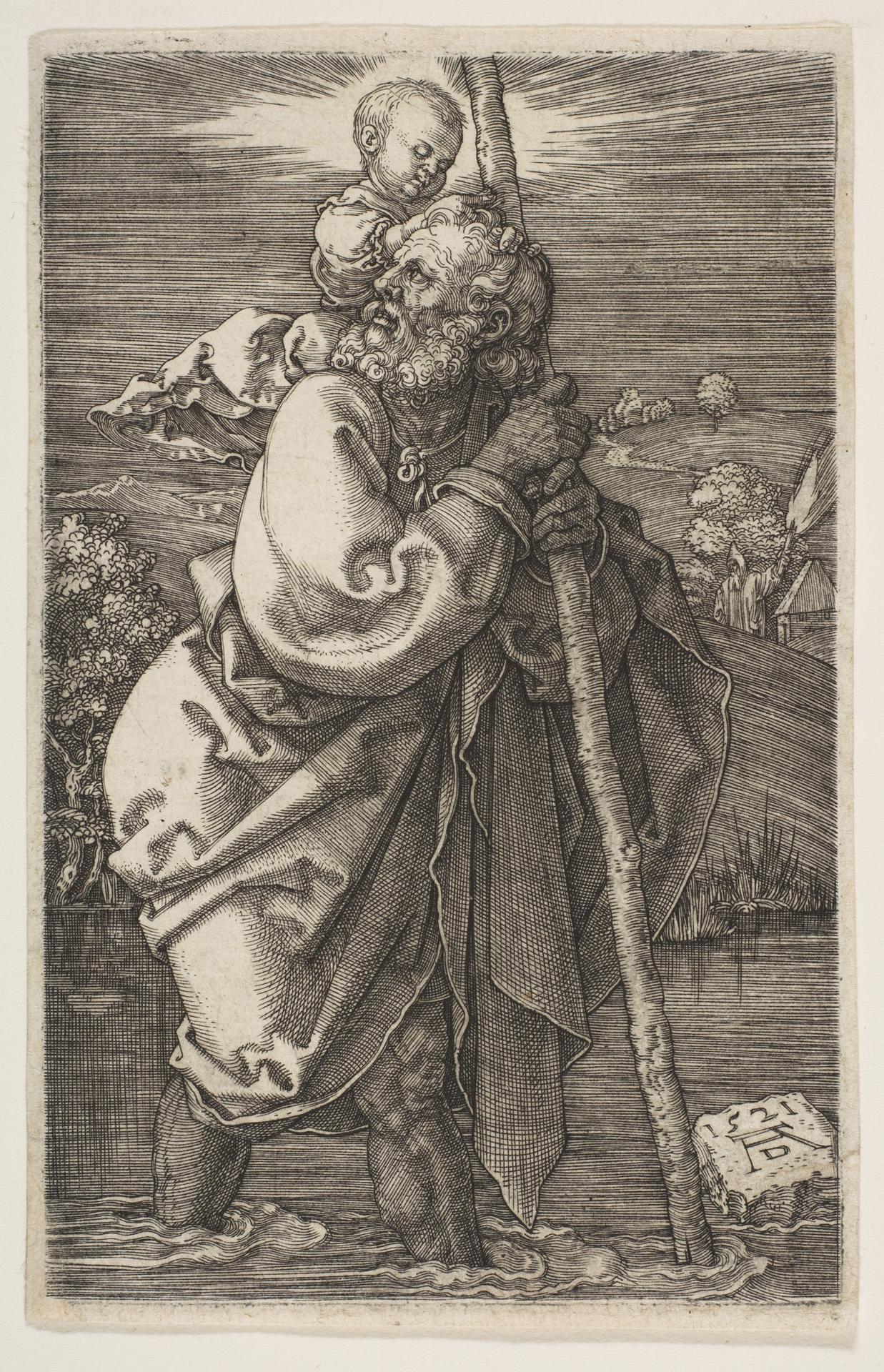 Albrecht Dürer — Der heilige Christophorus, nach links gewandt
