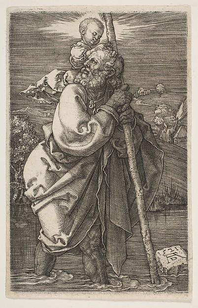 Albrecht Dürer — Der heilige Christophorus, nach links gewandt