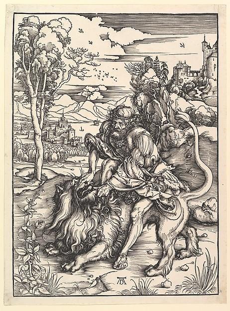 Albrecht Dürer — Simson zerreißt den Löwen