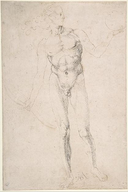 Albrecht Dürer — Stehender männlicher Akt mit Bogen („Poynter-Apollo“)