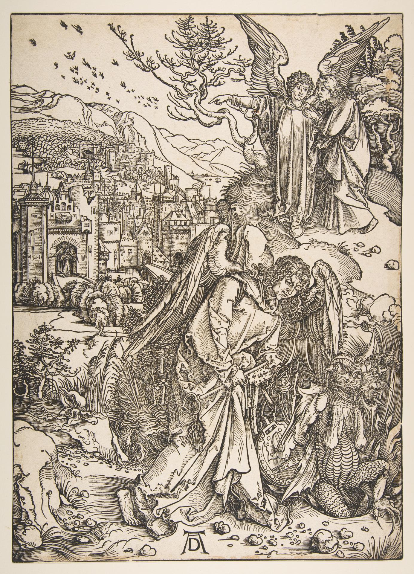 Albrecht Dürer — Der Engel mit dem Schlüssel zum Abgrund