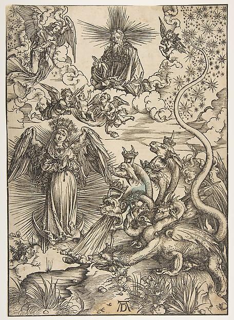 Albrecht Dürer — Die apokalyptische Frau, aus 'Die Apokalypse', lateinische Ausgabe