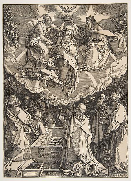 Albrecht Dürer — Die Himmelfahrt und Krönung der Jungfrau Maria, aus dem Leben der Jungfrau
