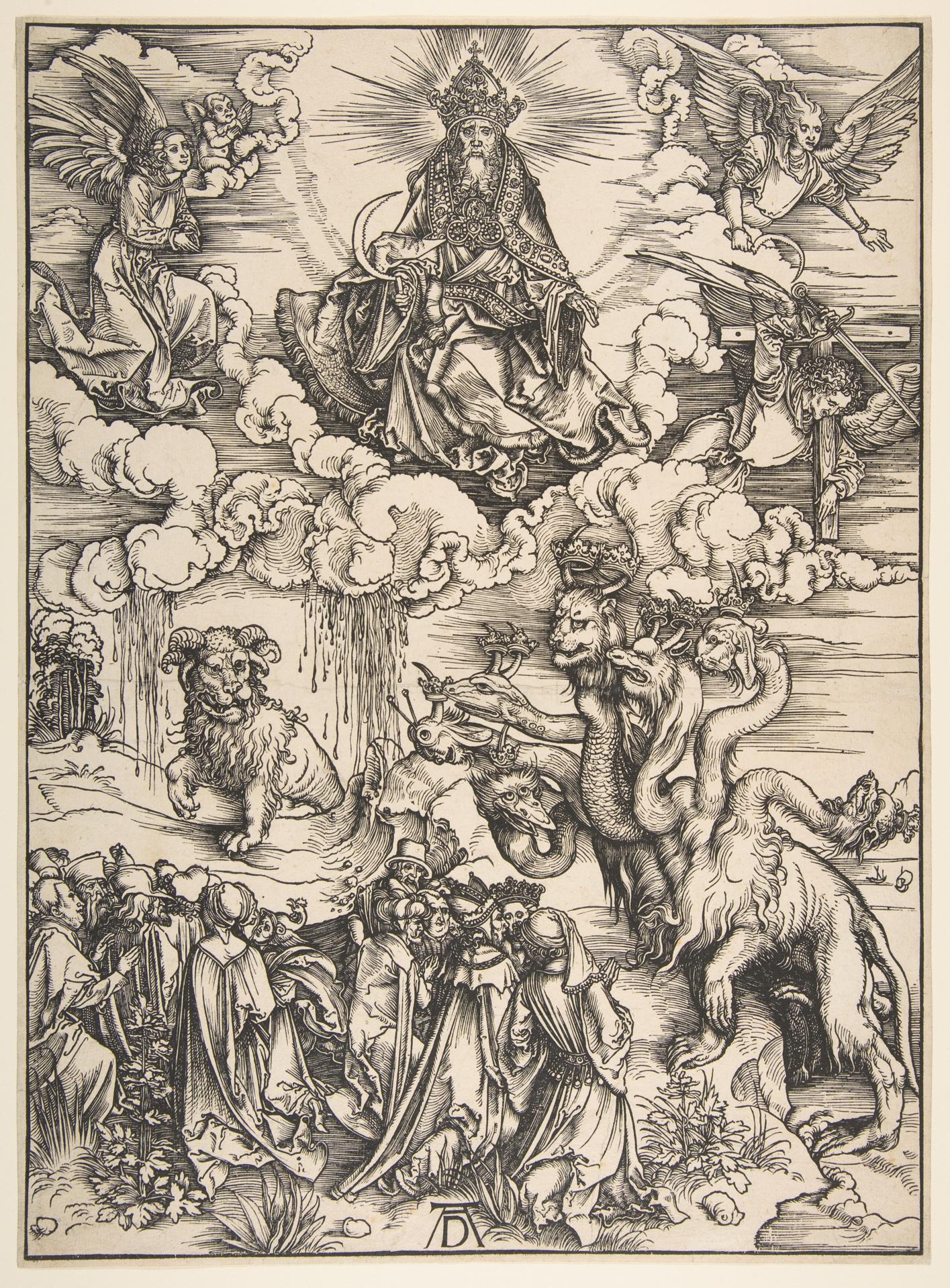 Albrecht Dürer — Die Bestie mit den sieben Häuptern und die Bestie mit den Lämmerhörnern