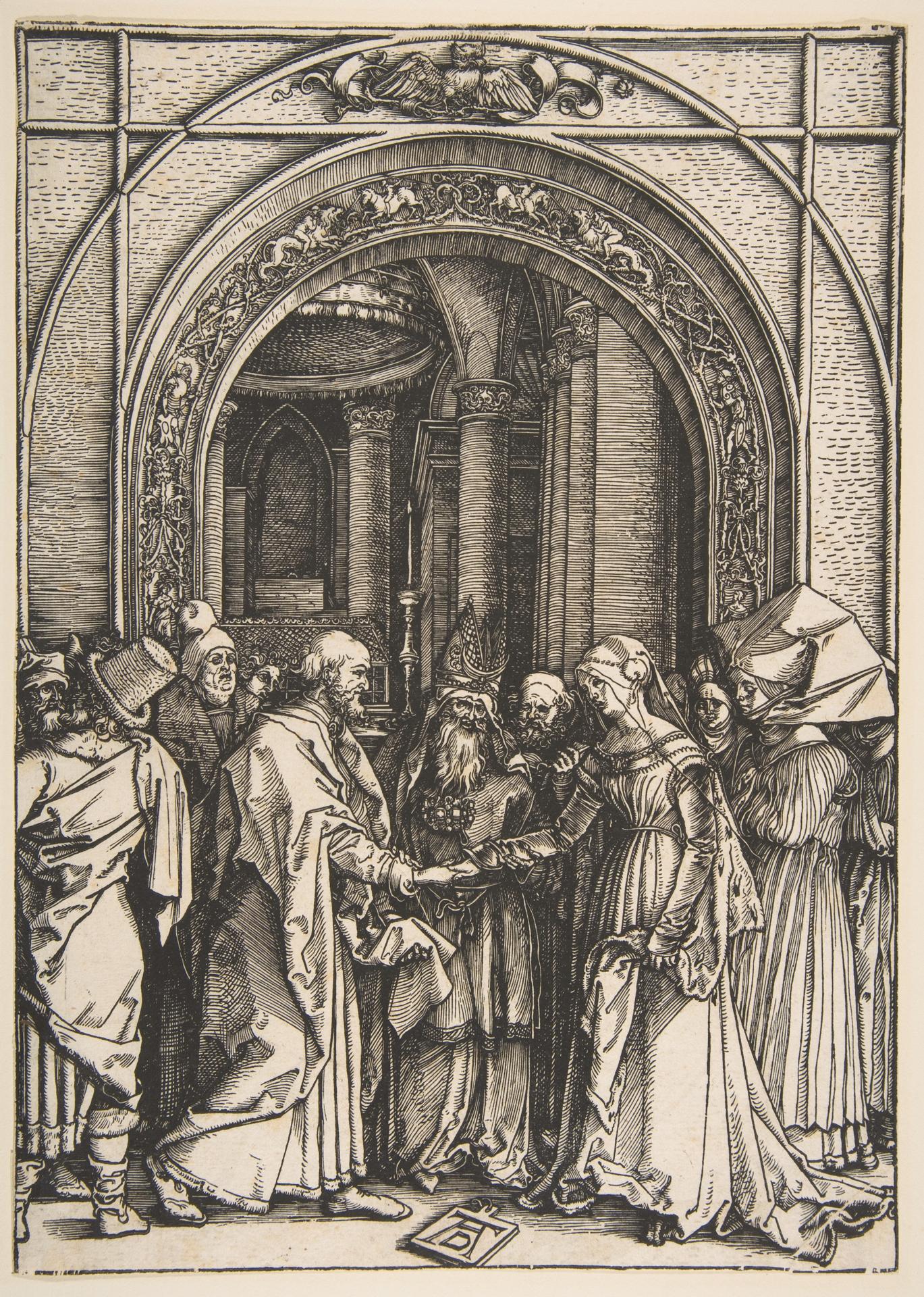Albrecht Dürer — Die Vermählung der Jungfrau Maria, aus der Folge 'Das Leben der Maria'