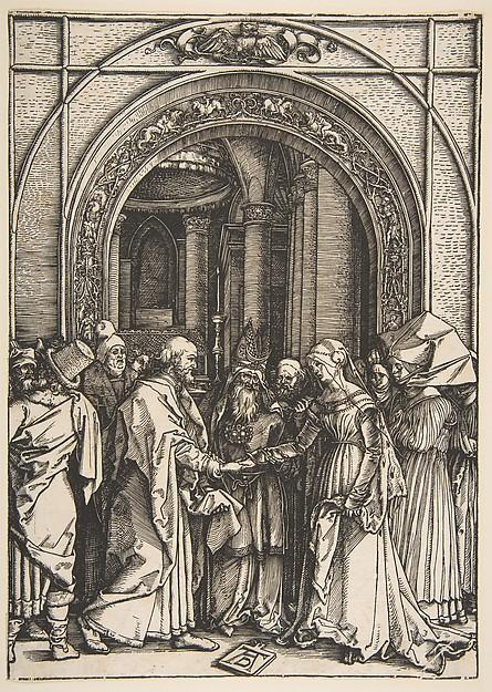 Albrecht Dürer — Die Vermählung der Jungfrau Maria, aus der Folge 'Das Leben der Maria'
