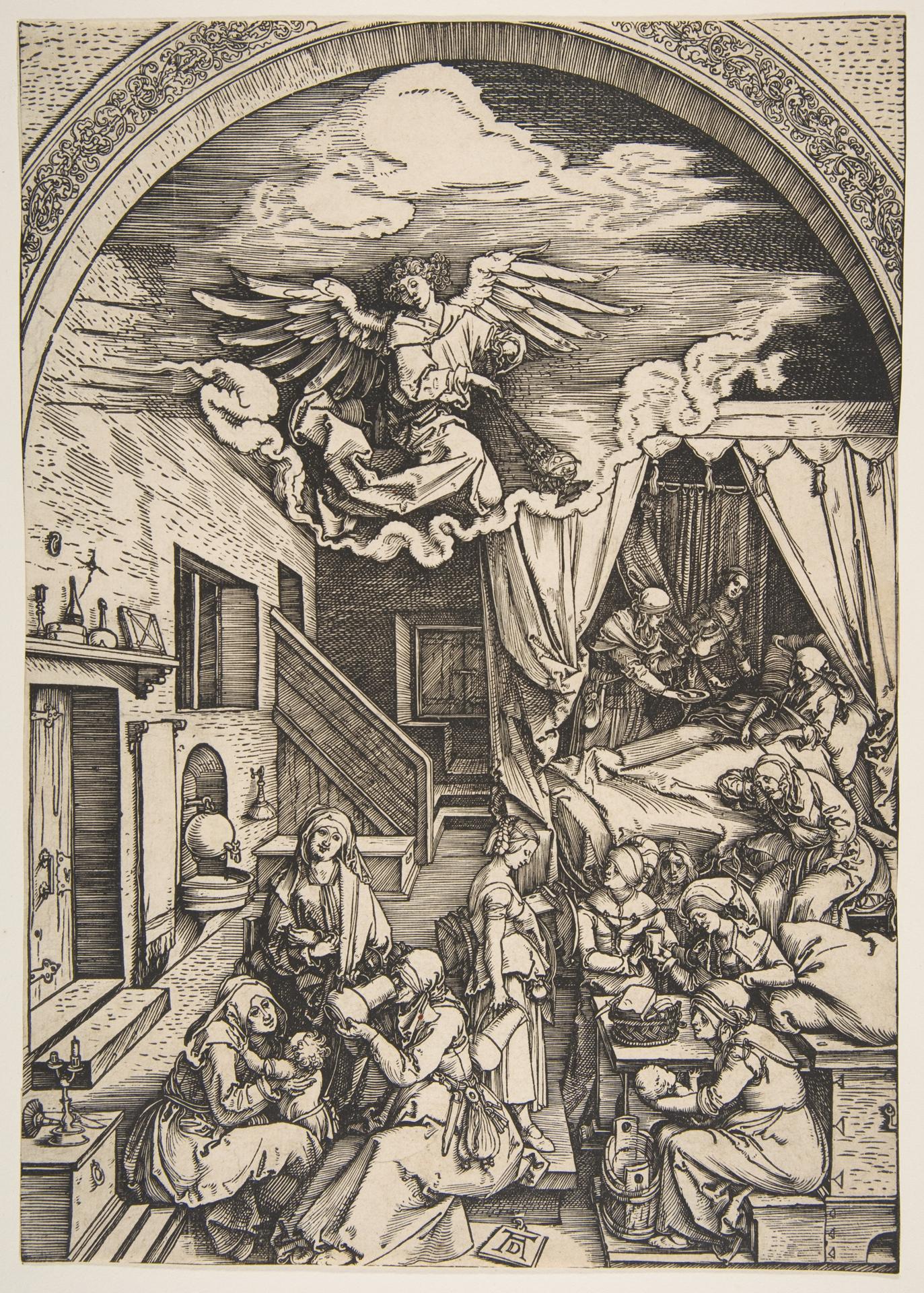 Albrecht Dürer — Die Geburt der Jungfrau Maria, aus dem Zyklus 'Das Leben der Maria'