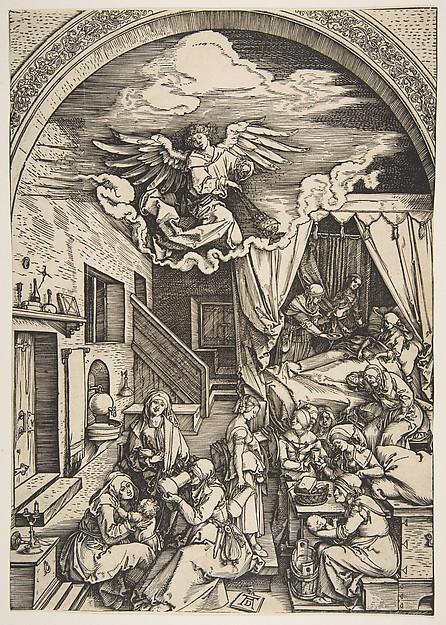Albrecht Dürer — Die Geburt der Jungfrau Maria, aus dem Zyklus 'Das Leben der Maria'