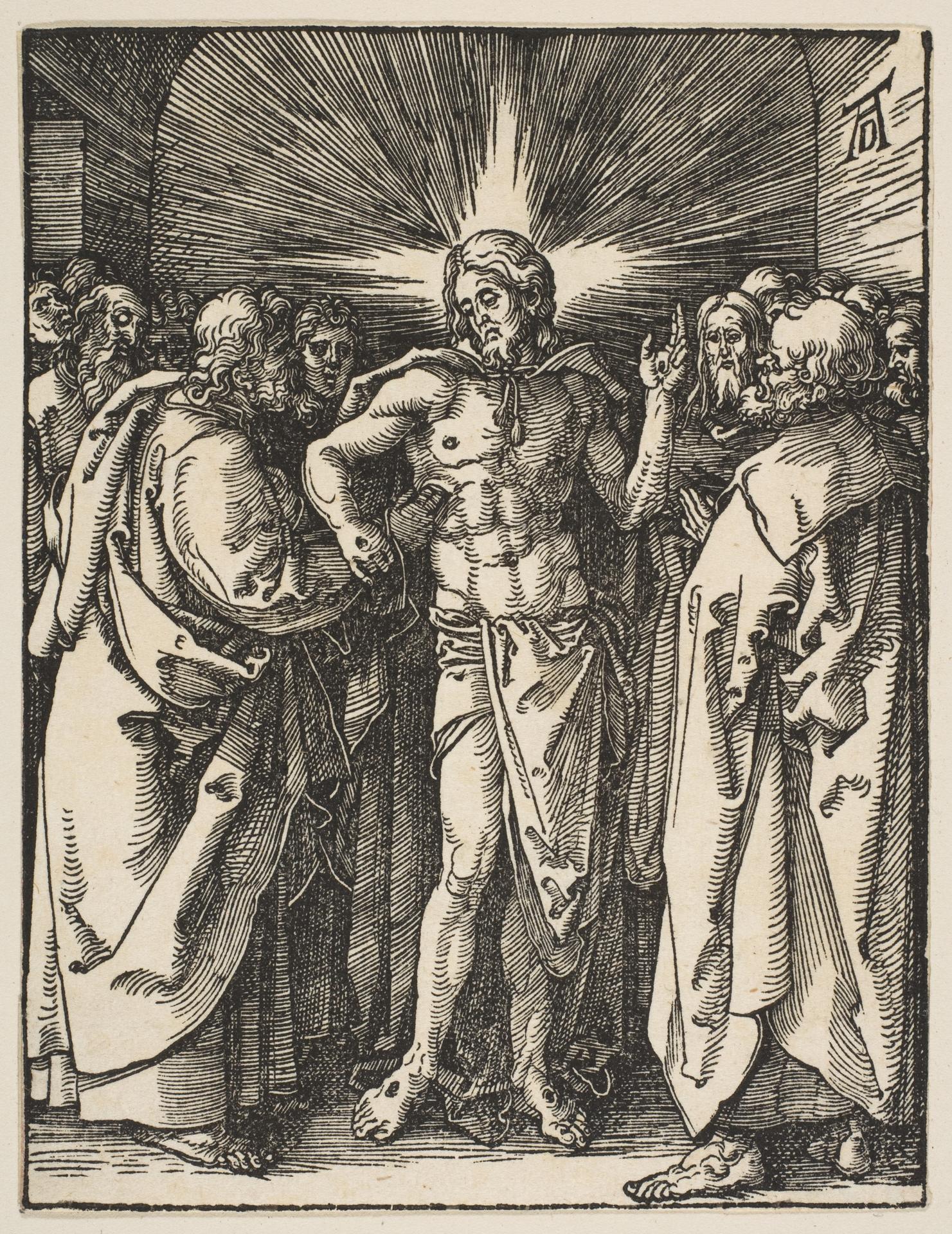 Albrecht Dürer — Der ungläubige Thomas, aus der Kleinen Passion