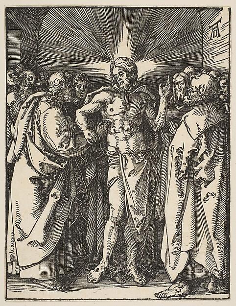 Albrecht Dürer — Der ungläubige Thomas, aus der Kleinen Passion