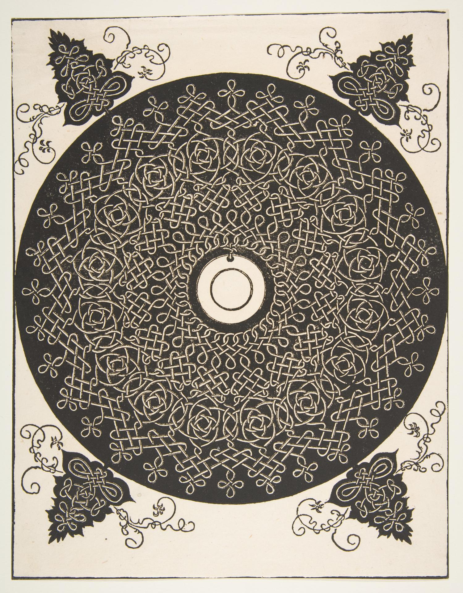Albrecht Dürer — Der vierte Knoten. Verschlungene Rosette mit rundem Medaillon in der Mitte