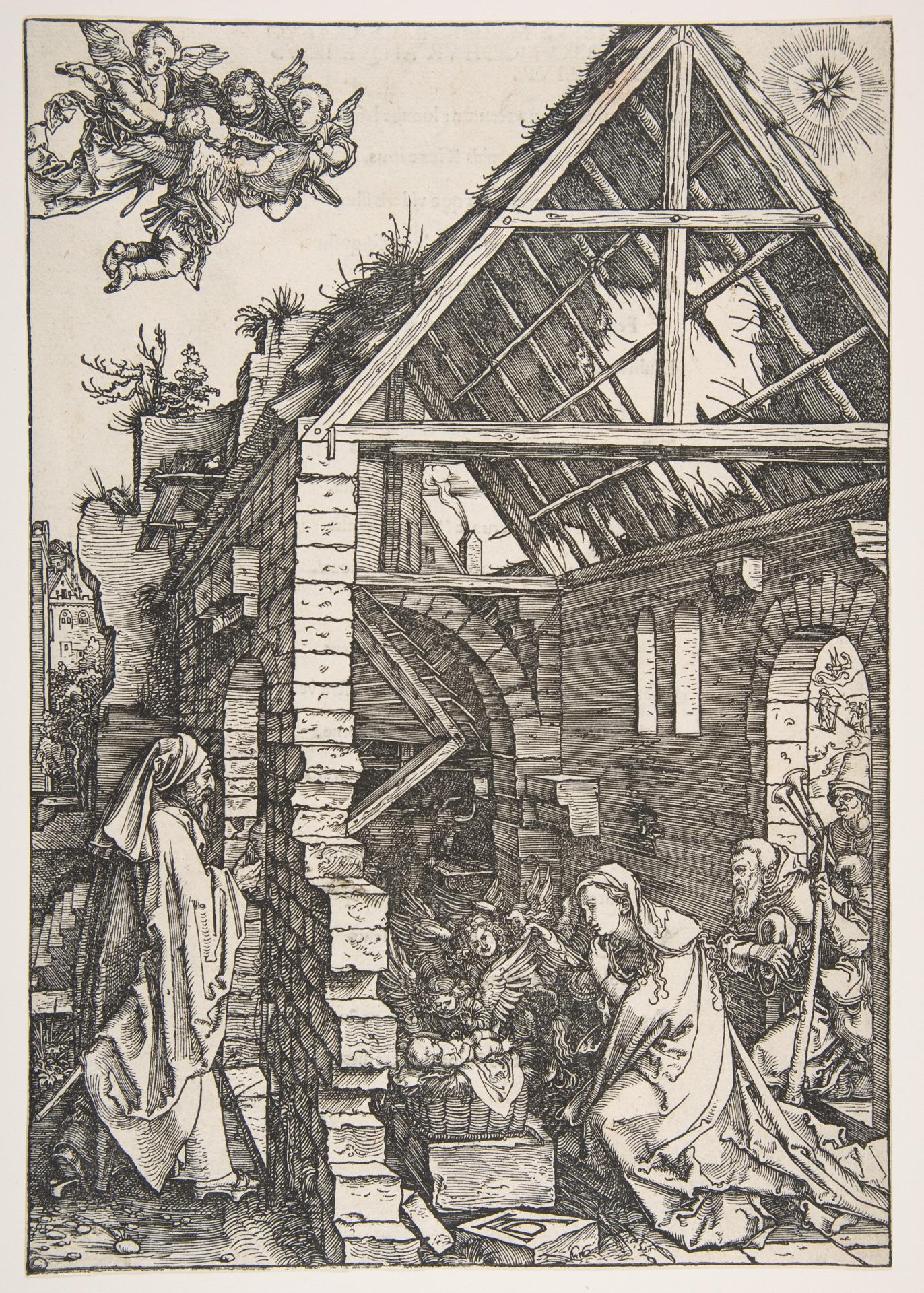 Albrecht Dürer — Die Geburt Christi, aus dem Marienleben, lateinische Ausgabe, 1511