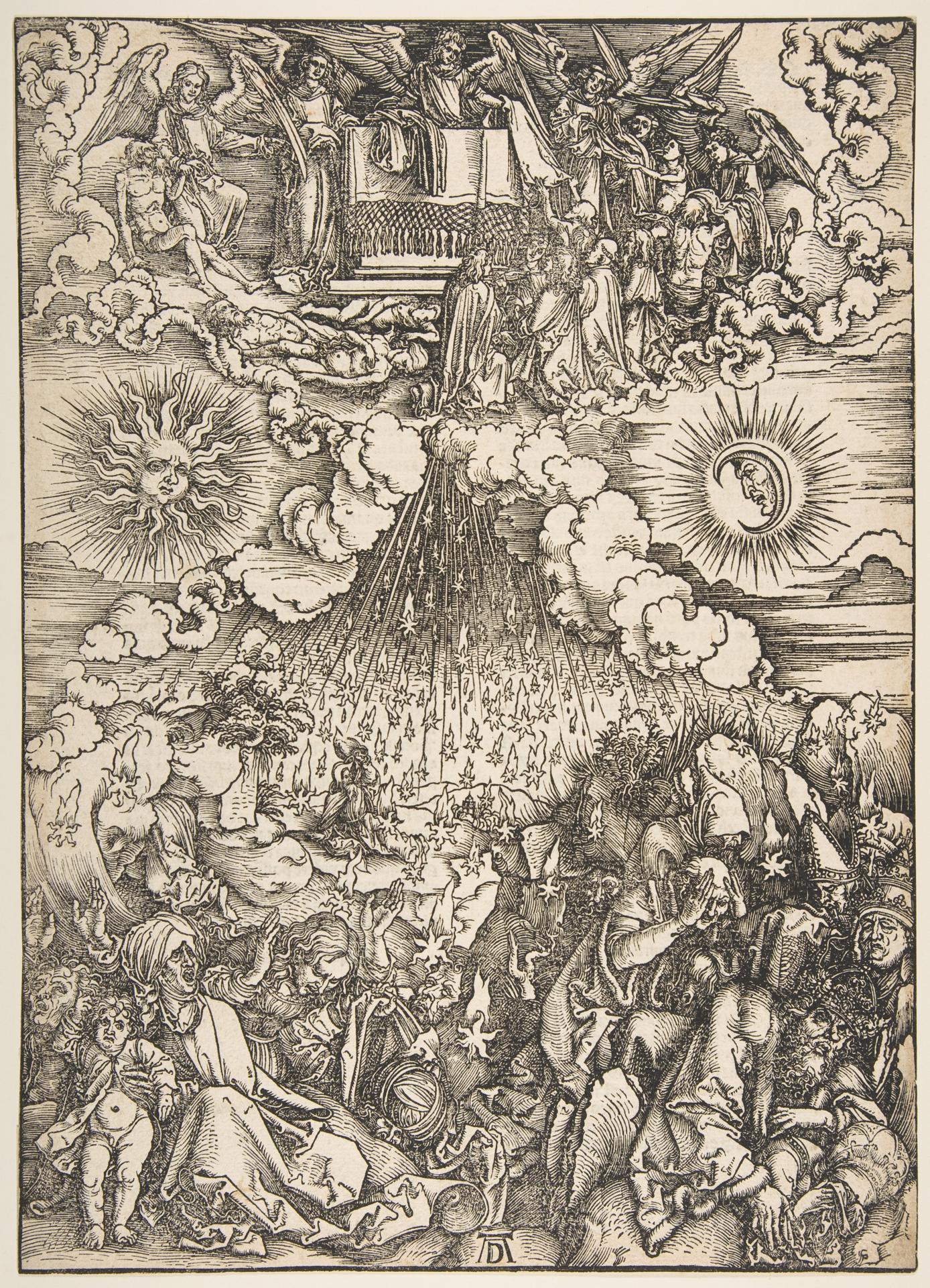Albrecht Dürer — Die Öffnung des fünften und sechsten Siegels, aus 'Die Apokalypse', lateinische Ausgabe