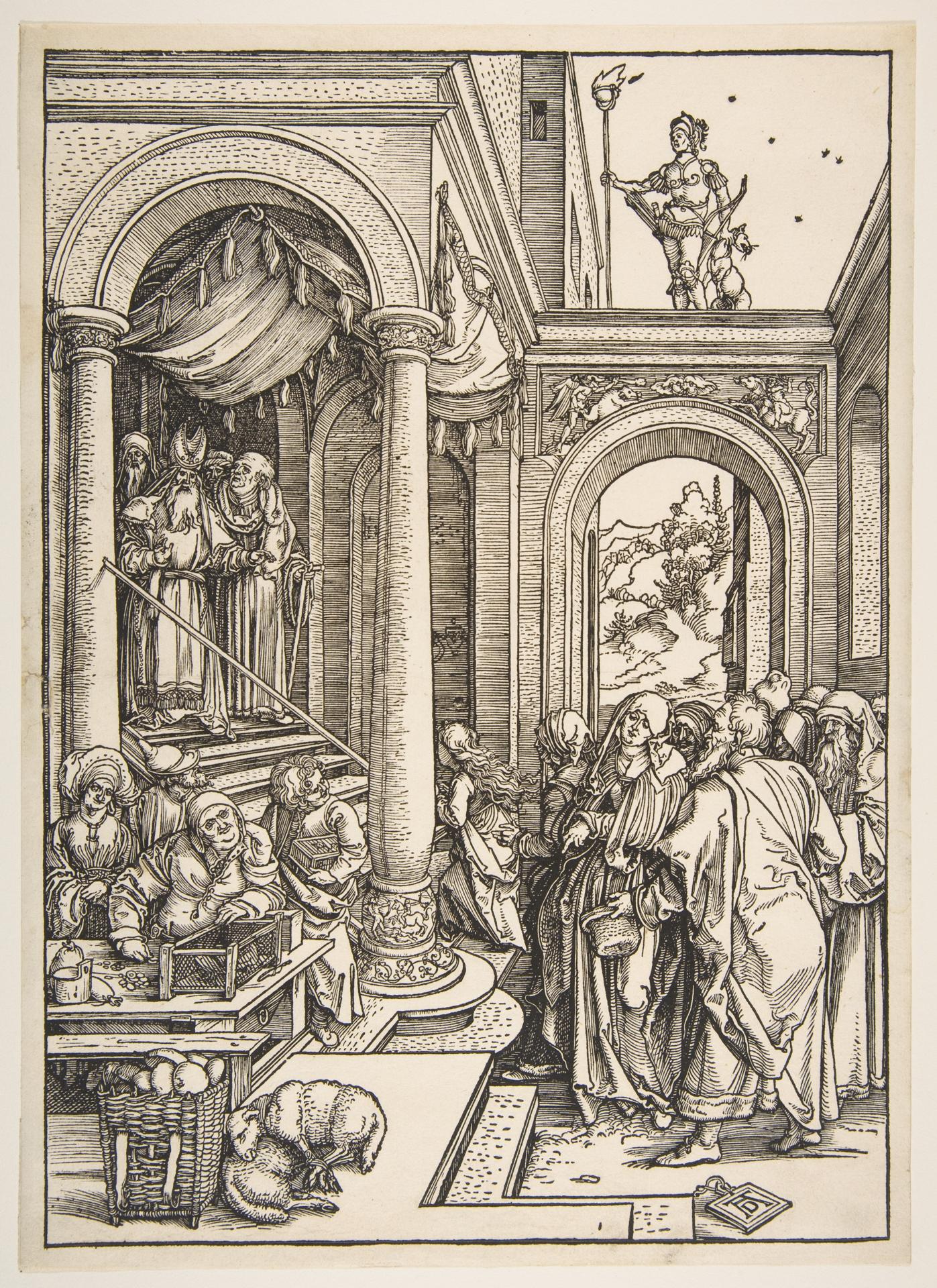 Albrecht Dürer — Die Darbringung der Jungfrau im Tempel, aus 'Das Leben der Maria'