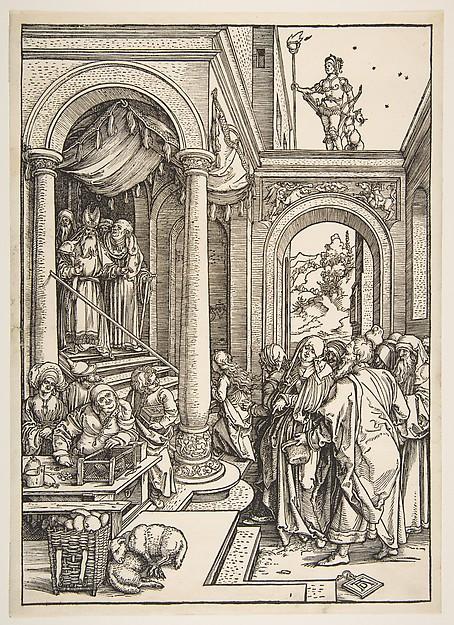 Albrecht Dürer — Die Darstellung der Jungfrau im Tempel, aus der Serie 'Das Leben der Maria'