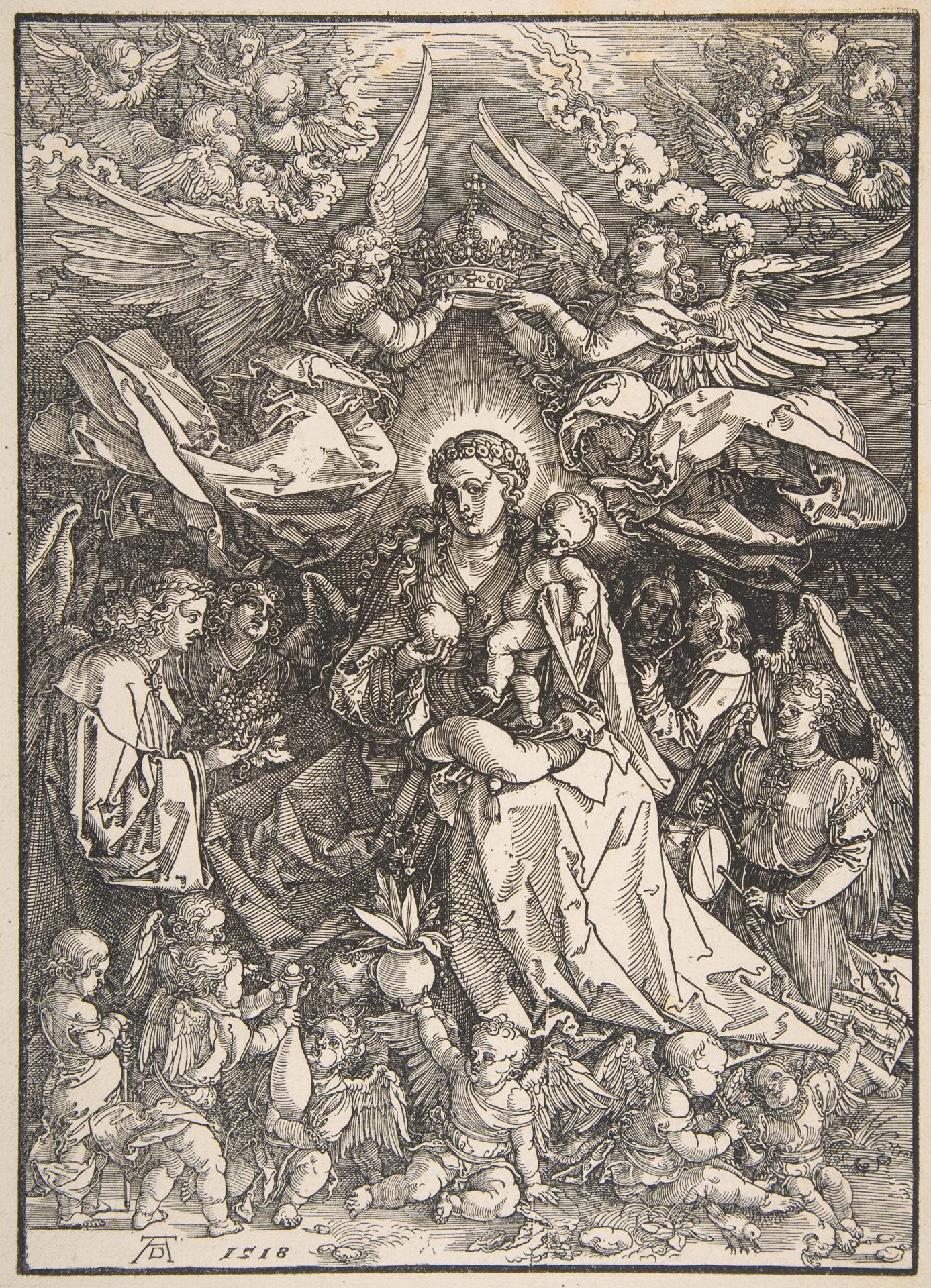 Albrecht Dürer — Die Jungfrau, von vielen Engeln umgeben