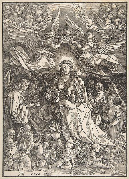 Albrecht Dürer — Die Jungfrau, von vielen Engeln umgeben