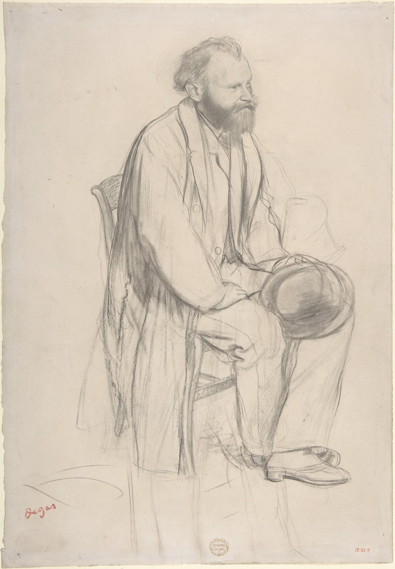 Edgar Degas — Sitzender, seinen Hut haltend