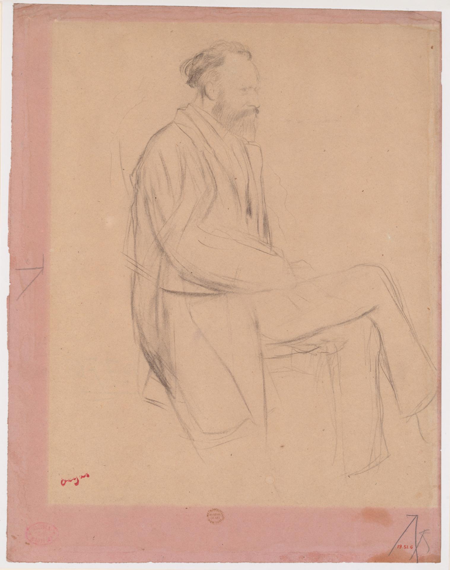 Edgar Degas — Sitzender Mann, rechte Profilansicht