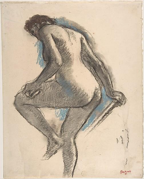 Edgar Degas — Badende, die ihr Knie abspongt