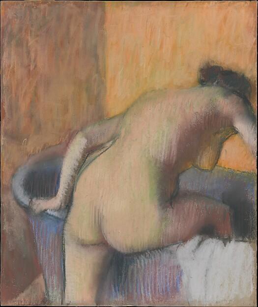 Edgar Degas — Ins Bad steigende Person