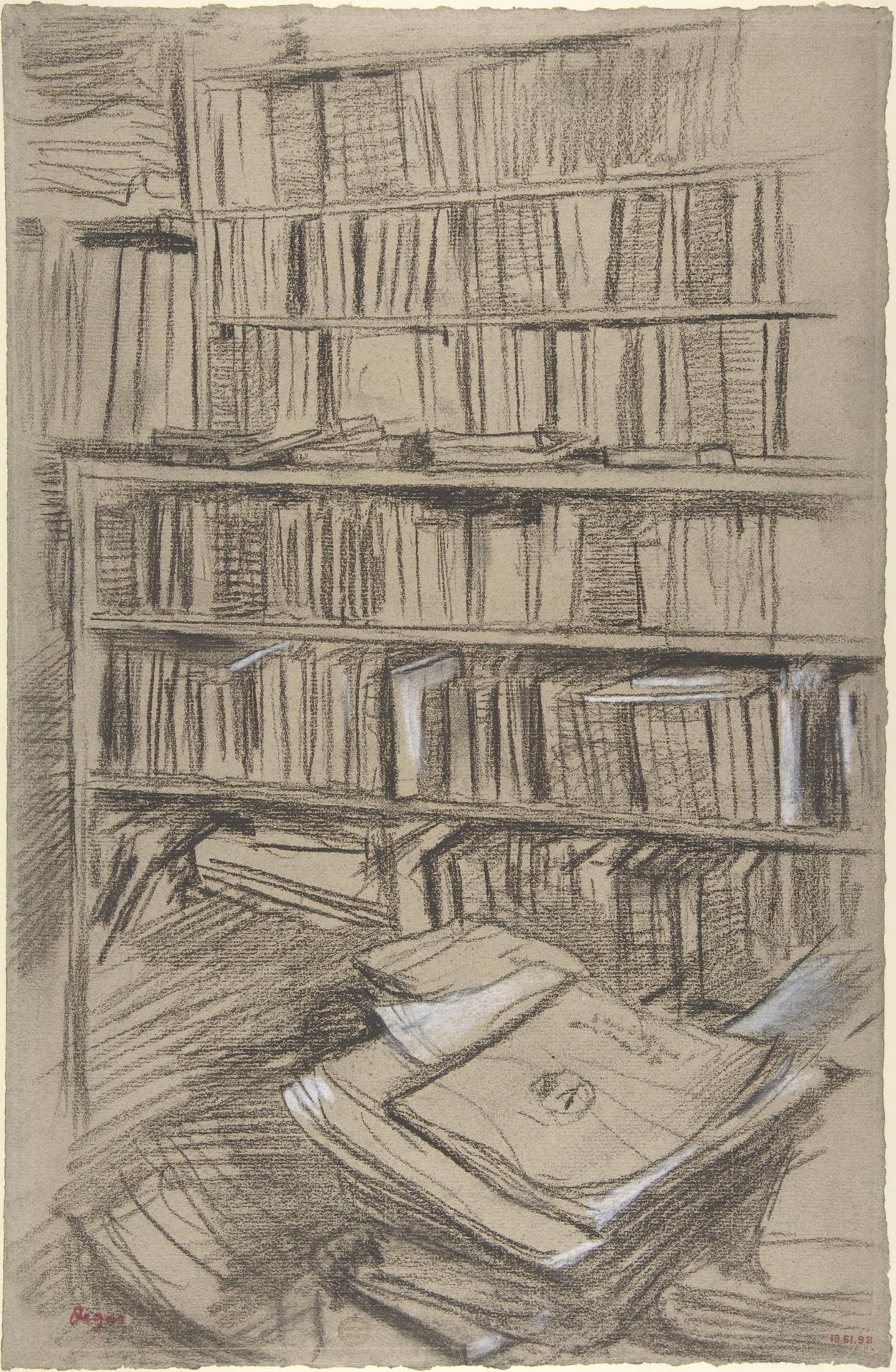 Edgar Degas — Bücherregale, Studie zu „Edmond Duranty“