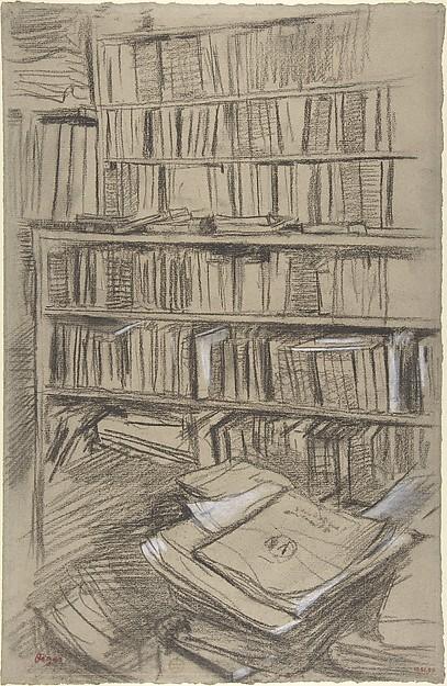Edgar Degas — Bücherregale, Studie zu „Edmond Duranty“