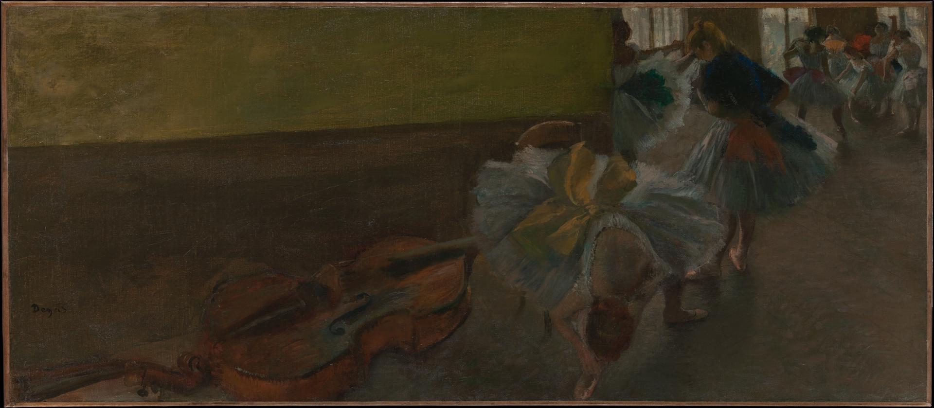 Edgar Degas — Tänzerinnen im Probenraum mit einem Kontrabass