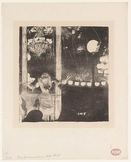 Edgar Degas — Mademoiselle Bécat im Café des Ambassadeurs, Paris