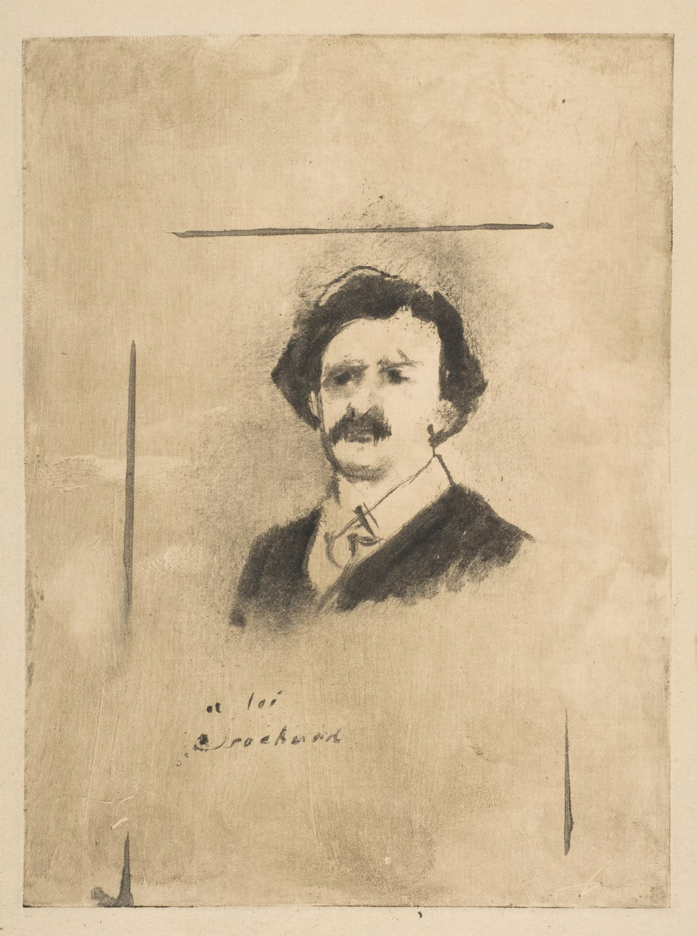 Edgar Degas — Porträt von Virginie Cardinals Favoriten, dem Schauspieler Crochard (Illustration zu La Famille Cardinal von Ludovic Halévy)
