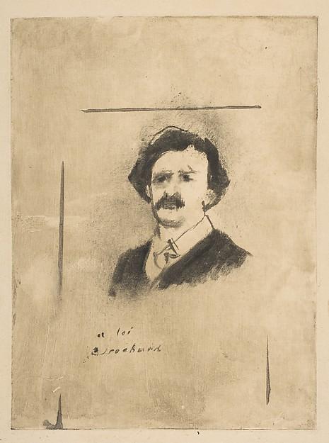 Edgar Degas — Porträt von Virginie Cardinals Favoriten, dem Schauspieler Crochard (Illustration zu La Famille Cardinal von Ludovic Halévy)