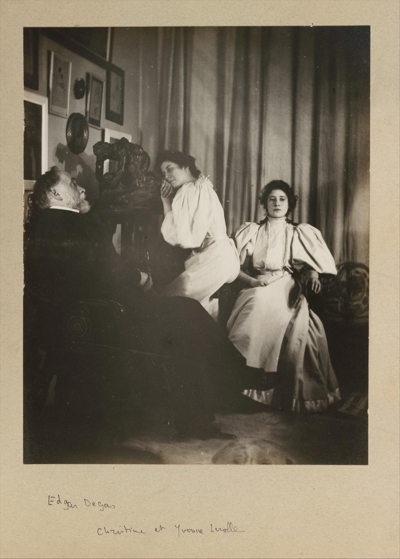 Edgar Degas — Selbstporträt mit Christine und Yvonne Lerolle