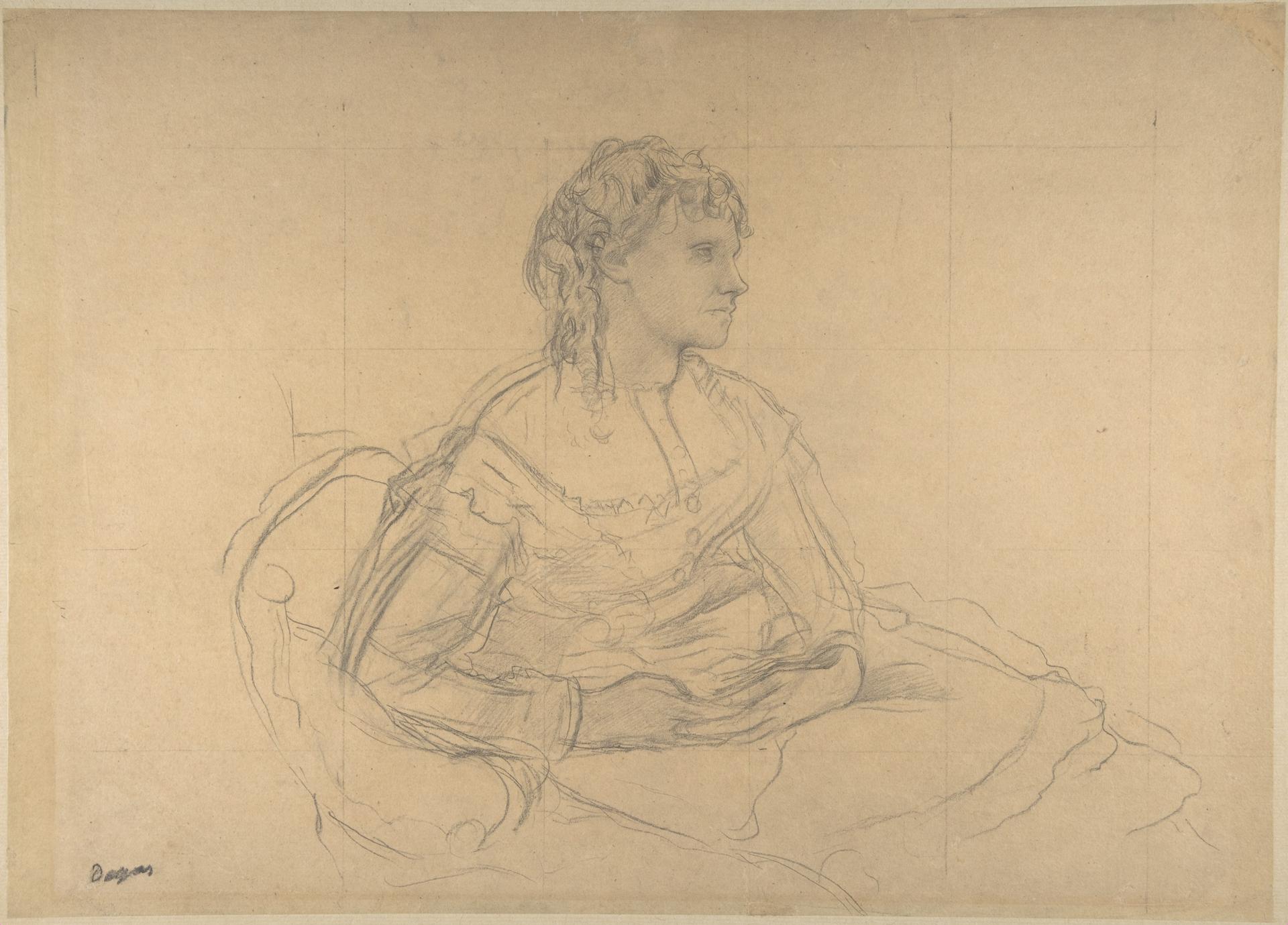Edgar Degas — Studie für „Madame Théodore Gobillard“ (Yves Morisot) (1869, Met-Objekt 490)