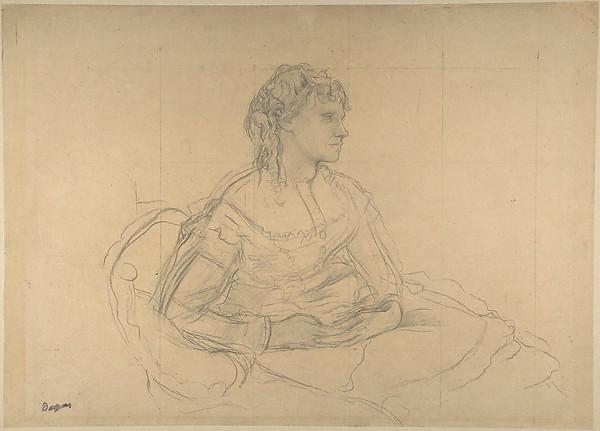 Edgar Degas — Studie für „Madame Théodore Gobillard“ (Yves Morisot) (1869, Met-Objekt 490)