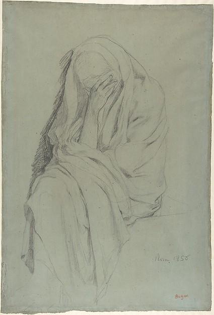 Edgar Degas — Studie für Vieille Italienne (Vorderseite); Gewandstudie (Rückseite)