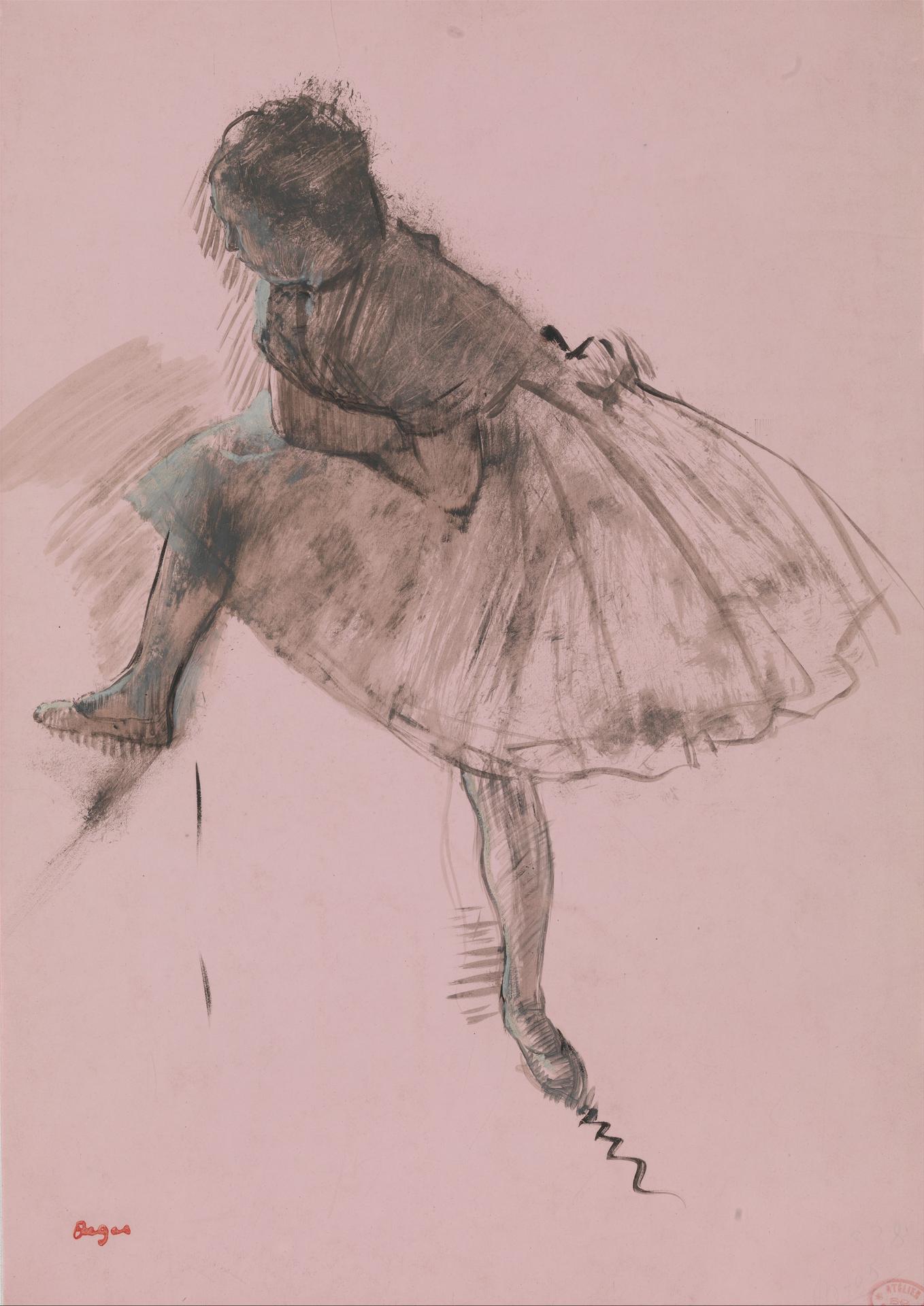 Edgar Degas — Studie einer Balletttänzerin (Vorderseite); Zwei Tänzerstudien (Rückseite)