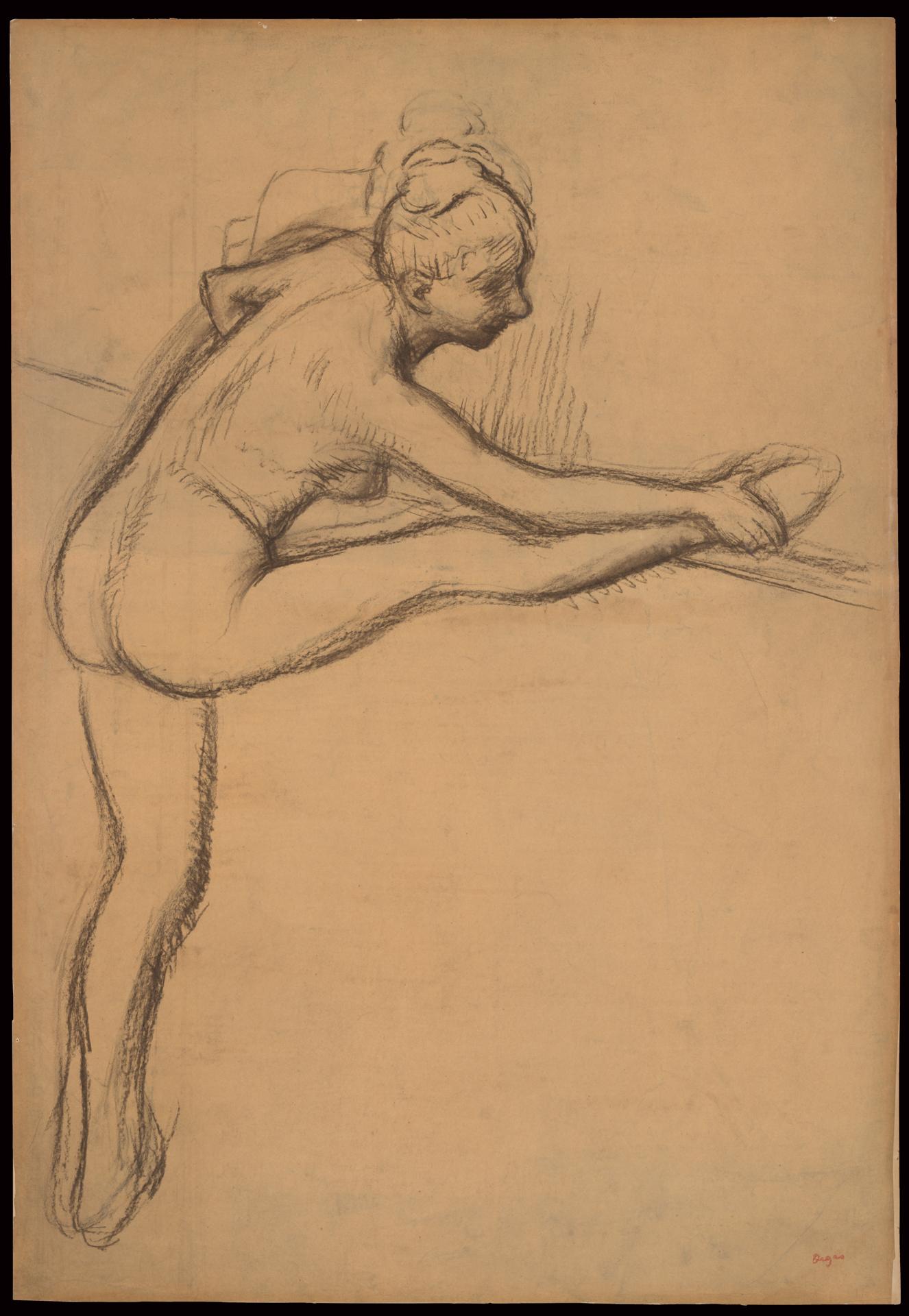 Edgar Degas — Studie eines Aktes (Tänzerin an der Stange)