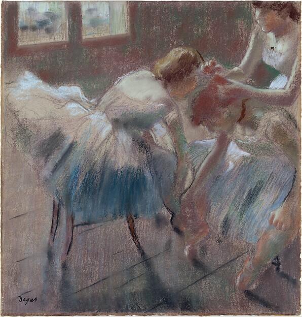 Edgar Degas — Drei Tänzerinnen bereiten sich auf den Unterricht vor