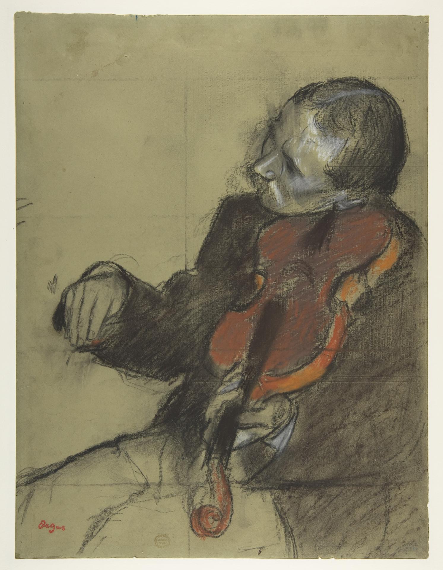 Edgar Degas — Geiger, Studie zu 'Die Tanzstunde'