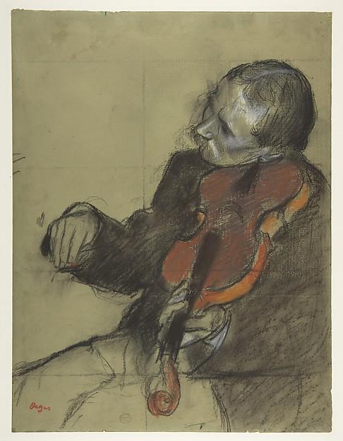 Edgar Degas — Geiger, Studie zu 'Die Tanzstunde'