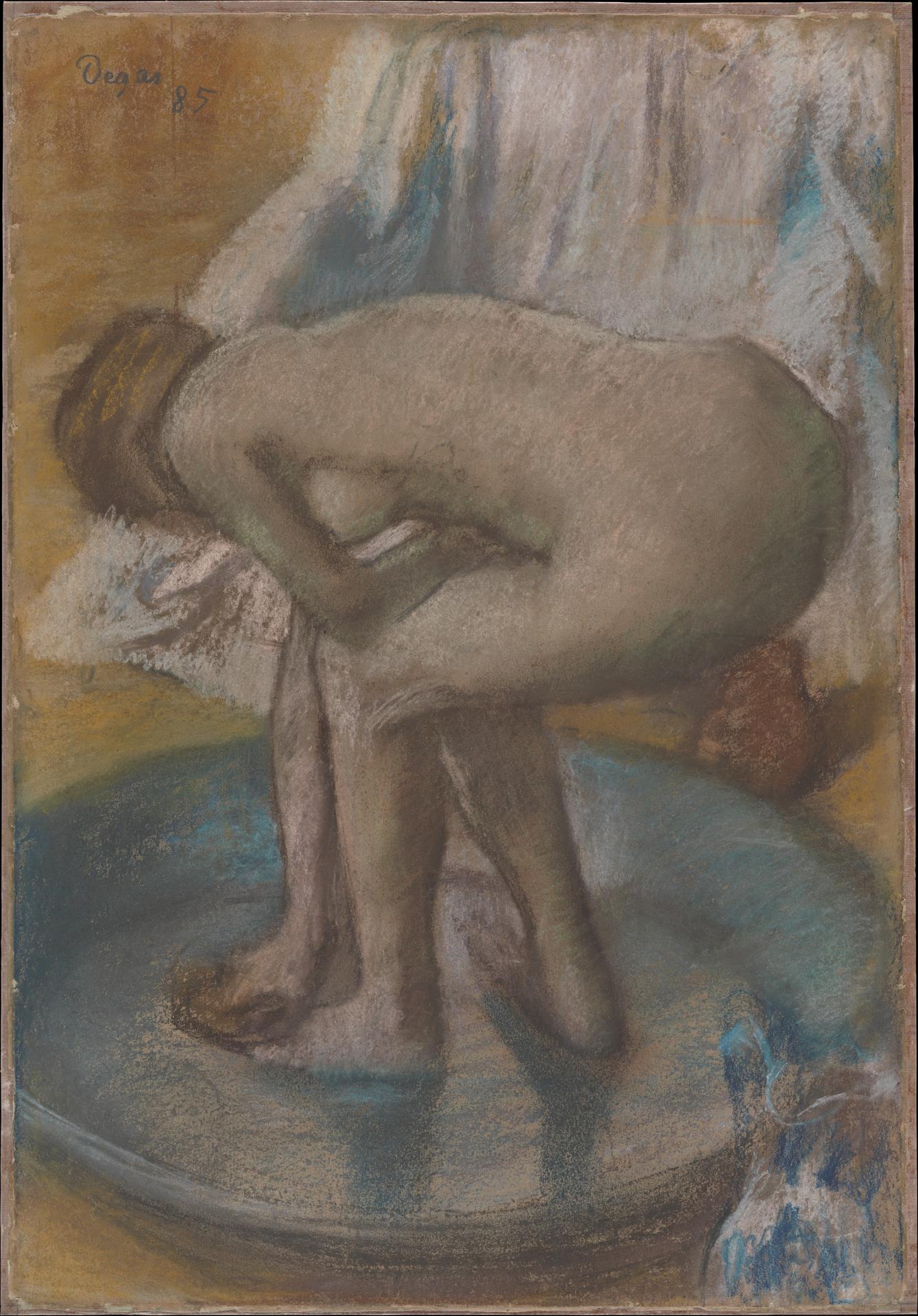 Edgar Degas — Frau, die in einer flachen Wanne badet